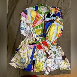 Zara Scarf-Print Colourful Dress